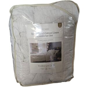 Threshold Cotton Linen Comforter Set - Light Gray